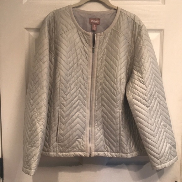 Chico’s brand size 3 zip front lightweight jacket - Picture 1 of 5